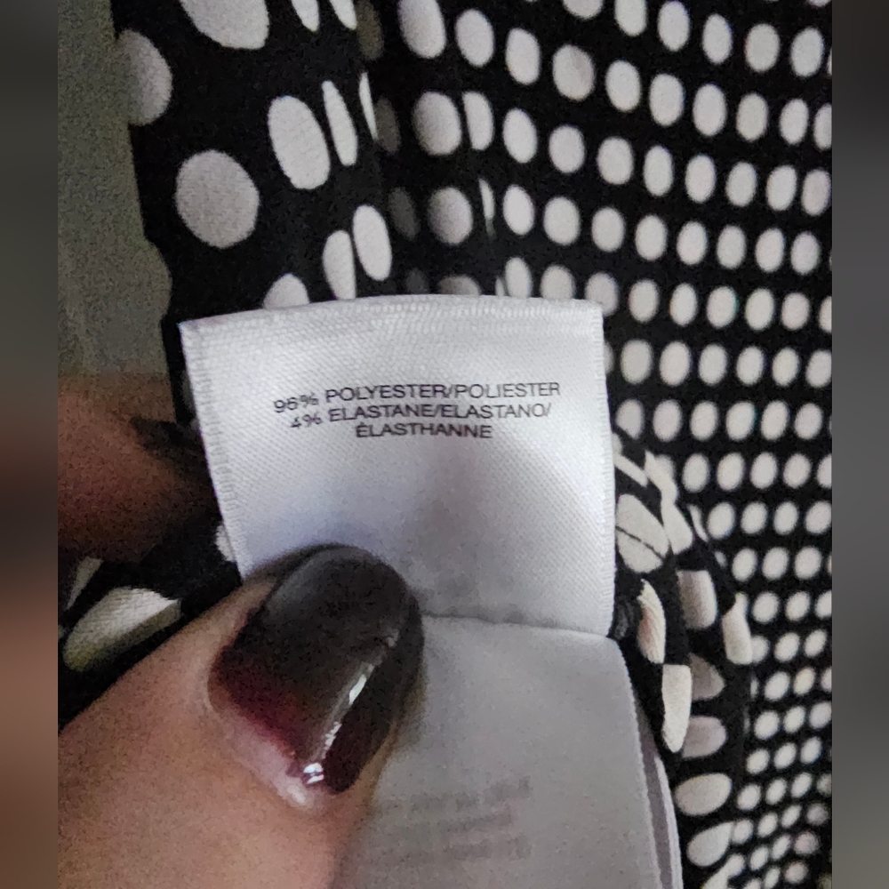 Anne Klein Black and White Polka Dot Sleeveless Top - Picture 5 of 6